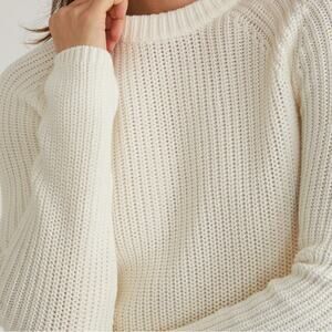 525 America Cream Crew Neck fisherman Sweater small